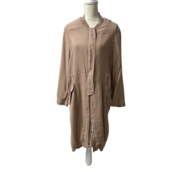 AllSaints Elio Bomber Parka Long Utility Cargo Duster Coat Size 6 - Picture 4 of 15